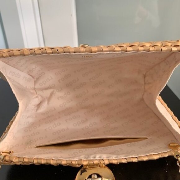 Rodo Vintage '80's Italian Natural Straw Clutch/Handbag - Picture 3 of 5